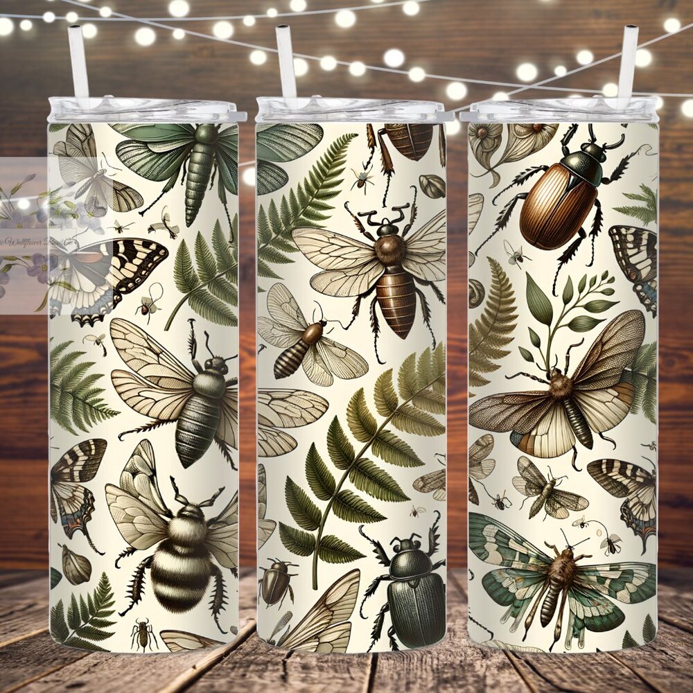 Moth and Beetles Stainless Steel Tumbler - Picture 1 of 1